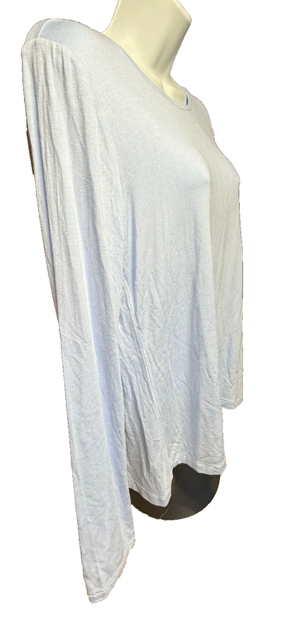 Nine West Women’s-Soft Spun Crewneck Longsleeve Tee-River Blue-Medium-New Tag