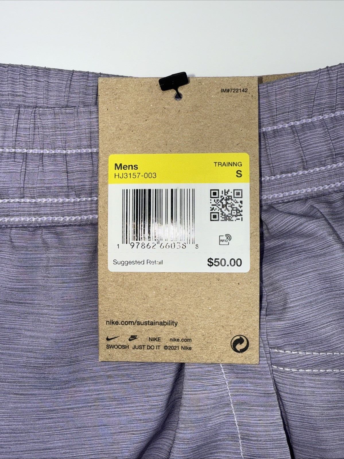Nike Men's Form Dri-FIT 7" Unlined Versatile Shorts-Lavender - Small - New Tag