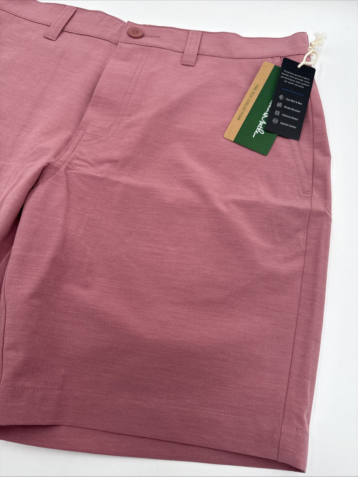 Travis Mathew Men’s Bermuda Comfort Stretch Easy Golf 8” Shorts-Heather Red -32W