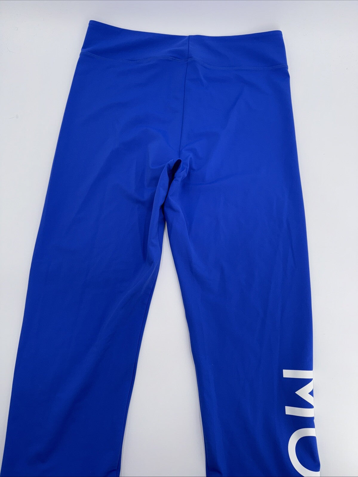 $390 MONSE Designer Blue w/ White Logo Print High Waist Leggings ME220715-Large