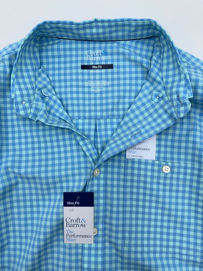 $50 Croft & Barrow Men’s Long Sleeve Button Up - Blue/Green - Small - New