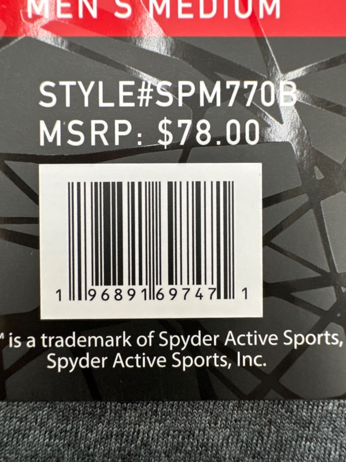 $78 Spyder Active Men's Compression Leggings - Grey - Medium - New With Tags