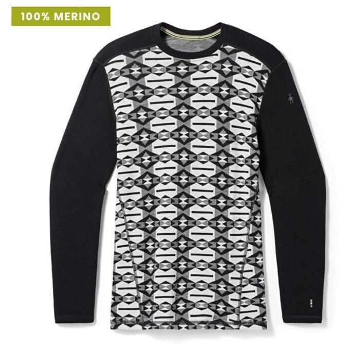 $115 Smartwool Men's Classic Base Layer Merino Crew - Black Clouds - Medium -NEW