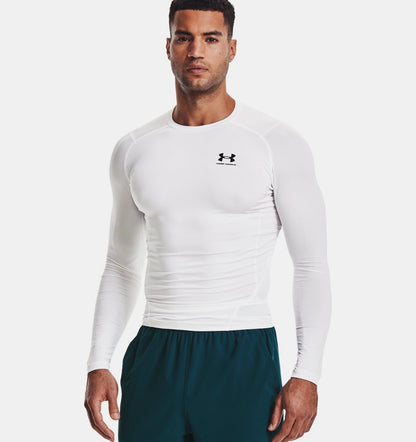 $35 Under Armour Men's HeatGear Long-Sleeve Shirt –White -Large -New With Tags