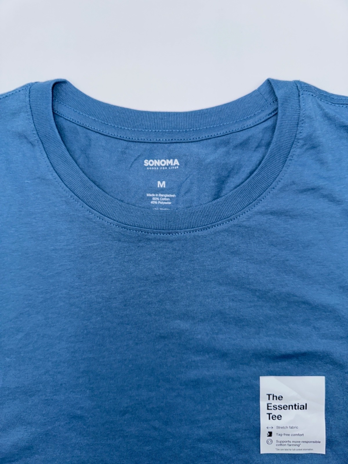 Sonoma Men’s Short Sleeve Crewneck T Shirt  - Dark Sky - Medium - New