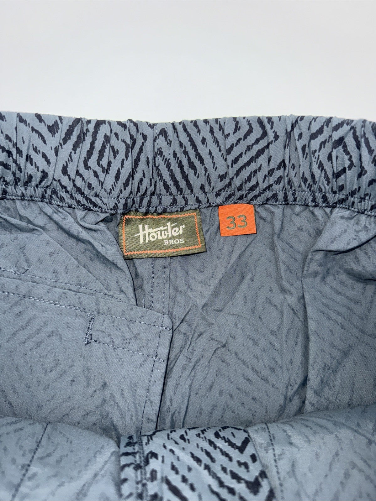 $79 Howler Brothers Men’s Pedernales Packable Short 7” - Soundwaves Petrol - 33W