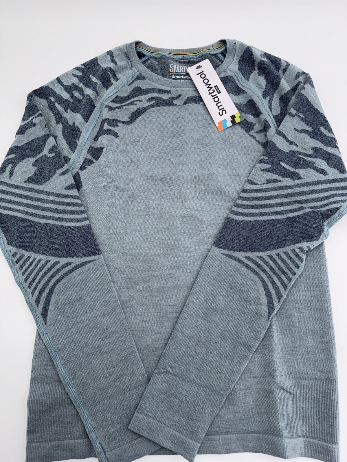 $110 Smartwool Men's Base Layer Intraknit Active Crew-Lead Grey-Large-NEW