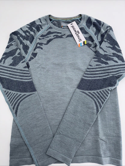 $110 Smartwool Men's Base Layer Intraknit Active Crew-Lead Grey-Large-NEW