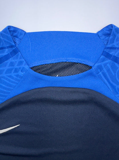$42 Nike Women’s Dri-fit Strike 2 Short Sleeve Soccer Jersey-Blue/Navy-Medium