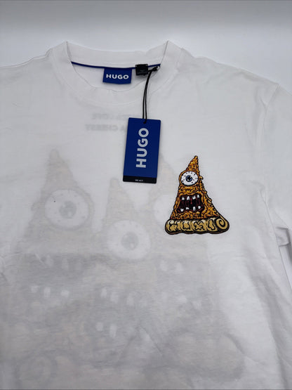 $58 BOSS By Hugo Boss Men’s Pizza Graphic Print T- Shirt-White - Medium-NWT