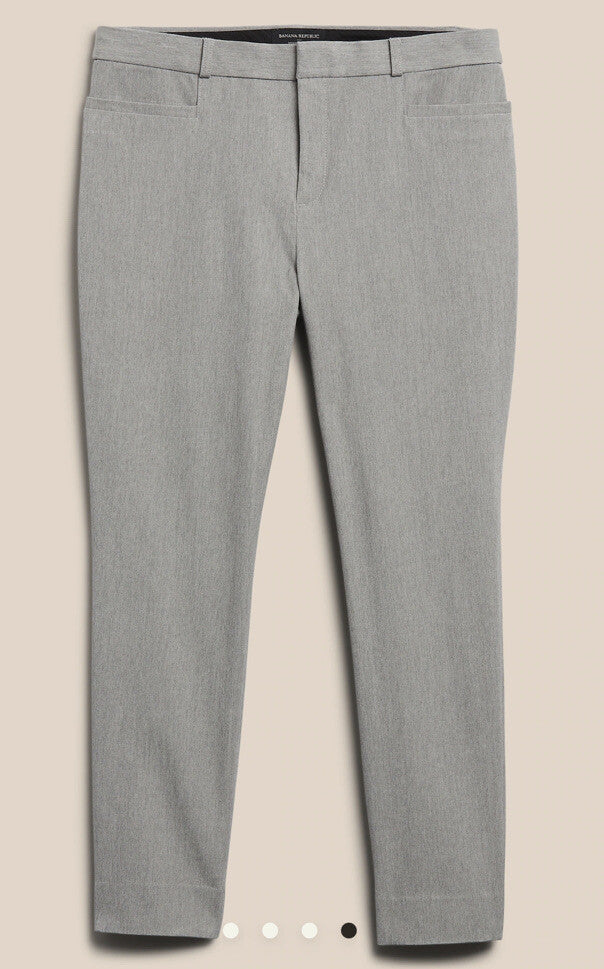 BANANA REPUBLIC Curvy SLOAN Women's Mid Rise Slim Fit Ankle Pants-Gray-Size 14