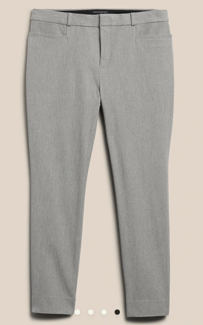 BANANA REPUBLIC Curvy SLOAN Women's Mid Rise Slim Fit Ankle Pants-Gray-Size 14