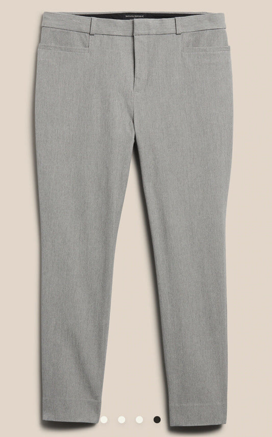 BANANA REPUBLIC Curvy SLOAN Women's Mid Rise Slim Fit Ankle Pants-Gray-Size 14