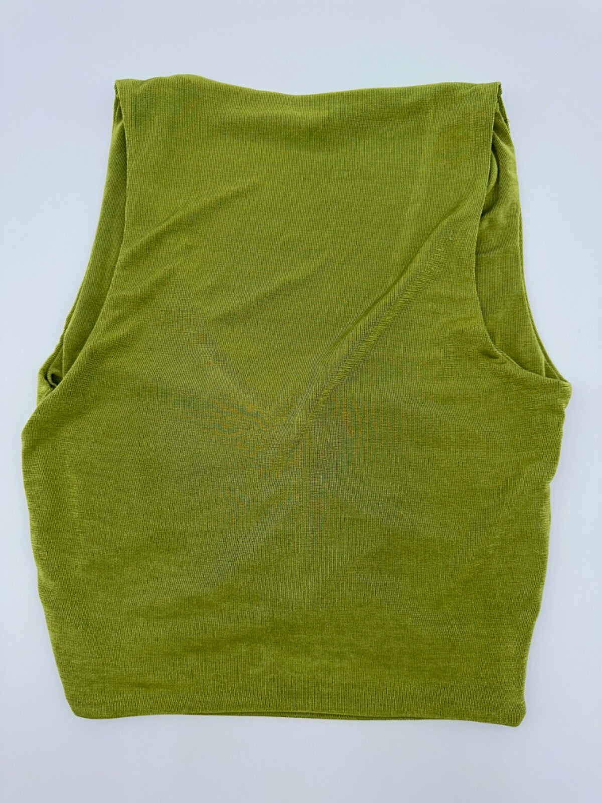 $64 N by Naked Wardrobe Women’s Shirred Crop Top - Olive- Medium- New With Tags