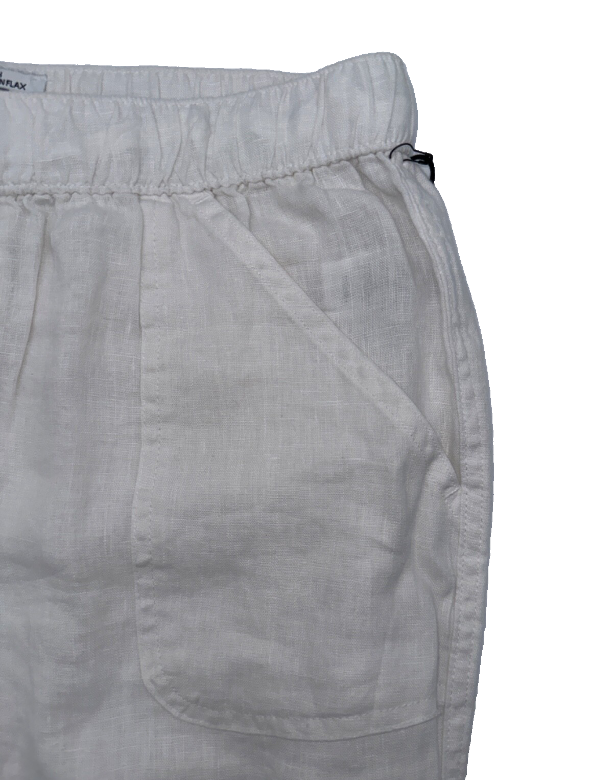 $89 Nicole Miller New York Solid Linen Joggers - Coconut Milk -  Medium -New Tag