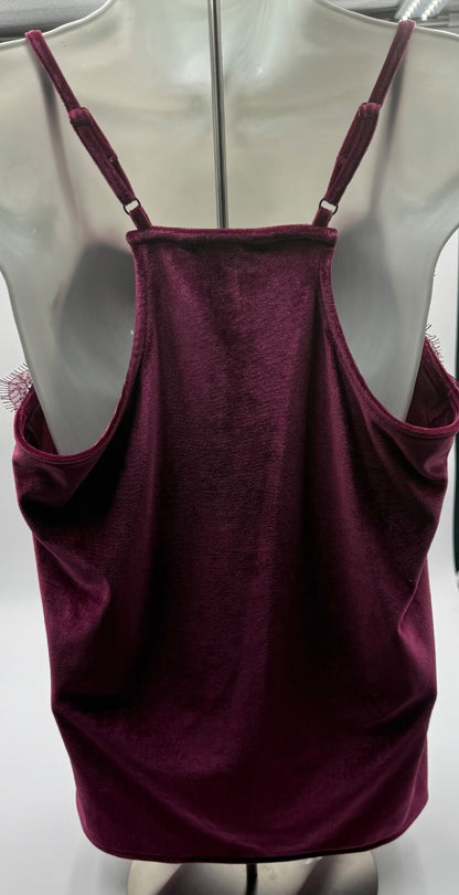 Nine West Women’s-Woven Cami Top -Burgundy-Medium-New Tag