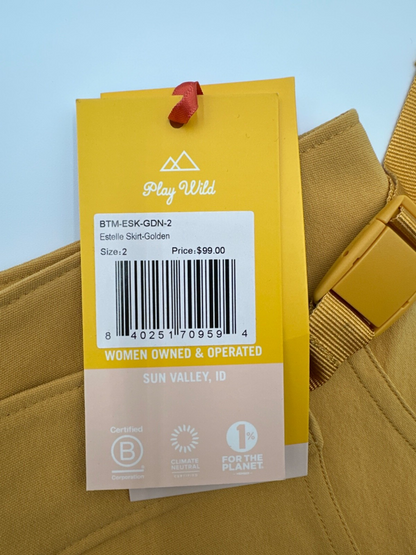 $99 WILD RYE Women’s Estelle Skirt - BTMESKGDN2 - Golden Yellow - Size 2 - New