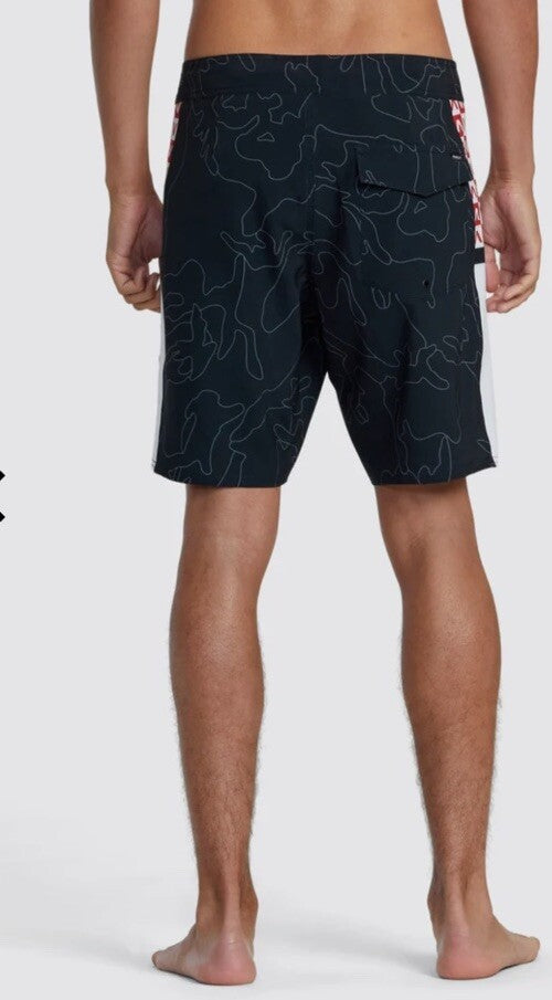 $60 RVCA Men’s Apex 2 - 18" Boardshorts Trunk - Camo Black/Red- Size: 30”- New