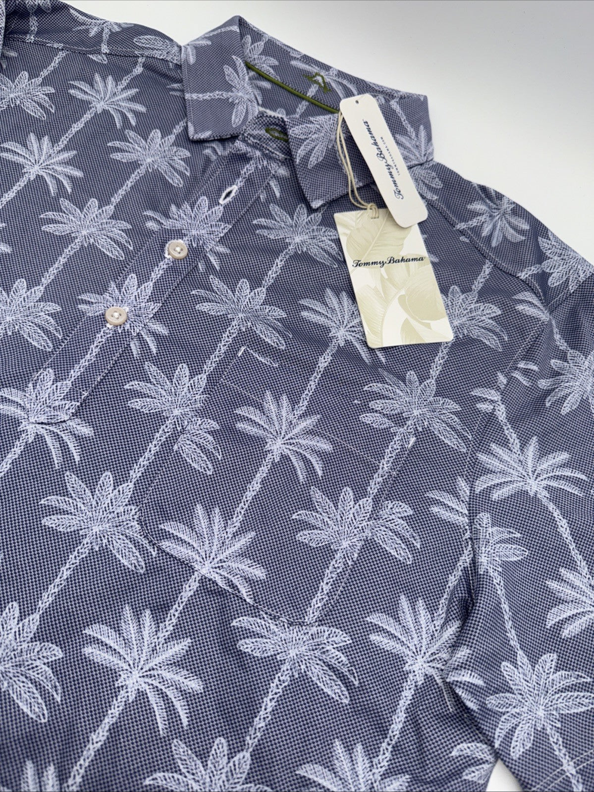 $118 Tommy Bahama Men’s San Lucio Palm Lane Polo Shirt-Blue Hawaiian-Medium-New