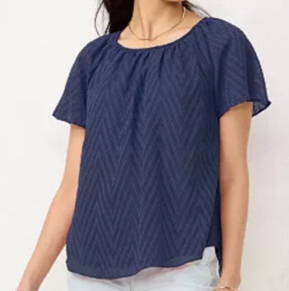 $40 Lauren Conrad Women’s-Flowy Popover-Navy Blue-XSmall-New Tag