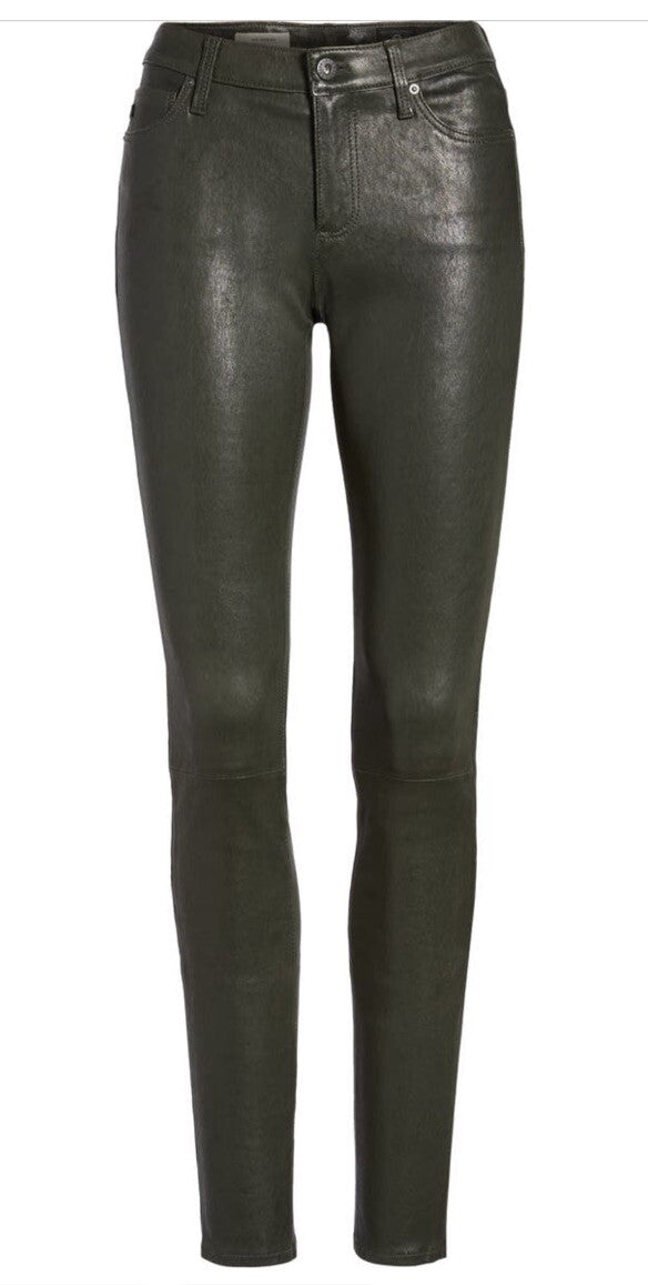 $975 Adriano Goldschmied AG Women’s The Legging Super Skinny Pants-Olive-27W-NEW