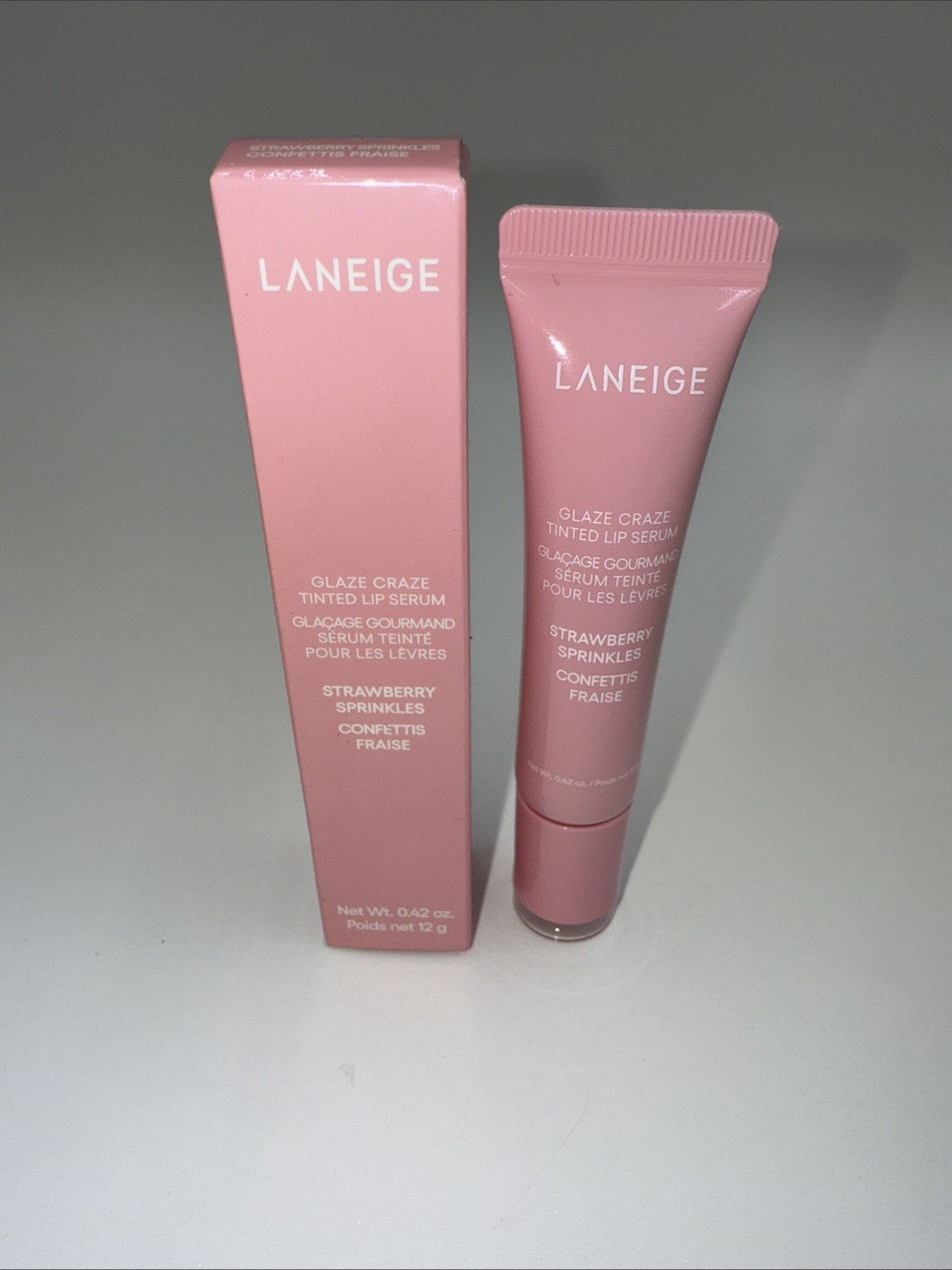 LANEIGE Glaze Craze Tinted Lip Serum Strawberry Sprinkles 0.42 oz / 12 g NIB