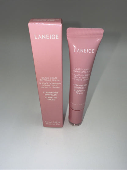 LANEIGE Glaze Craze Tinted Lip Serum Strawberry Sprinkles 0.42 oz / 12 g NIB