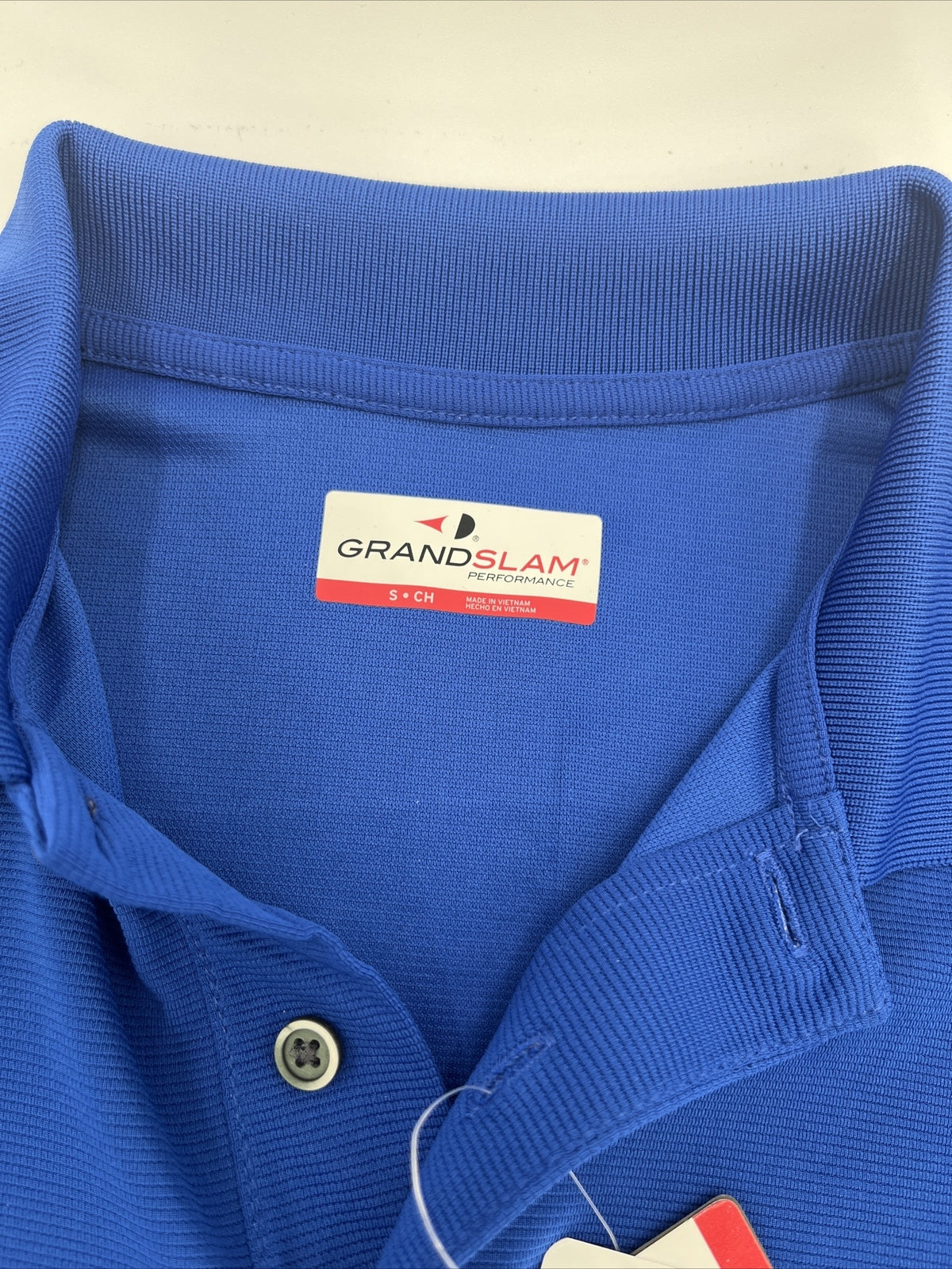 Grand Slam Off-Course Classic-Fit Solid Golf Polo -Blue Surf - Small- Tag $45