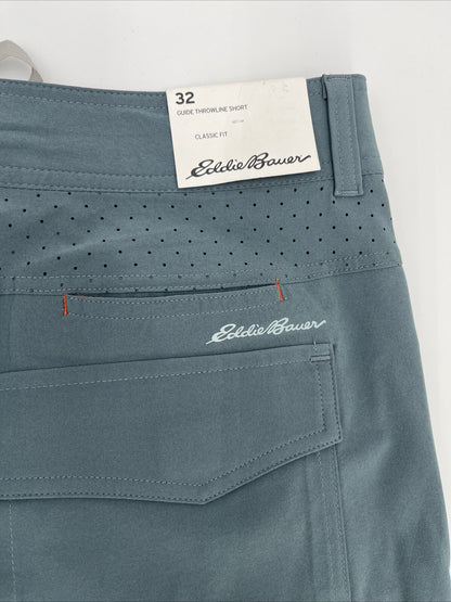 $90 Eddie Bauer Mr Guide Throwline 10" Shorts Lightweight-Graphite-Size: 32W-New