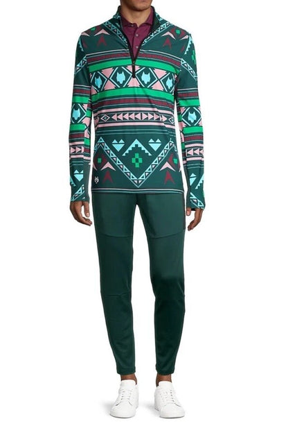 $200 Greyson Golf Pullover Sequoia Ghostwolf Print 1/4 Zip-Multicolor-Medium NWT