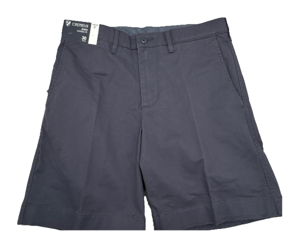 $65 MSRP Cremieux Men’s Soho Tapered Fit 7” Shorts-Faded Navy- Size: 30W  New