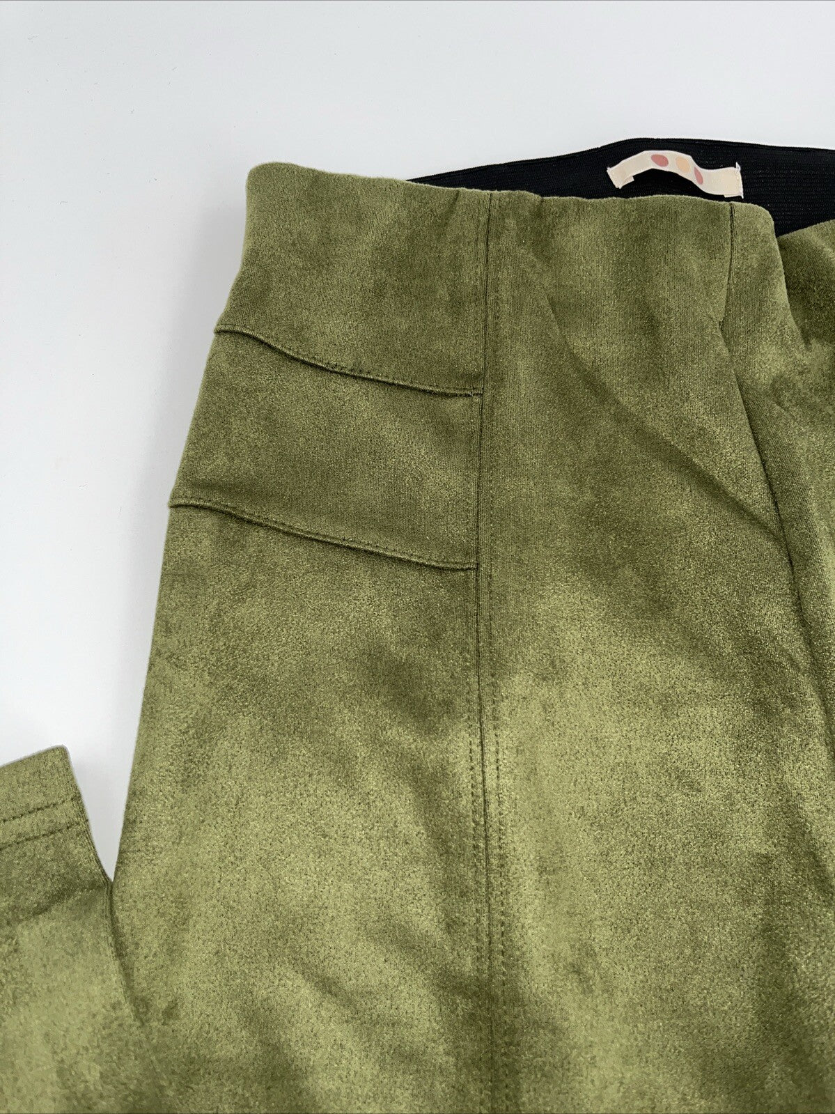 $119 Three Dots Women’s Sofia Front Seem Pull On Pants- Green Moss -Medium-New