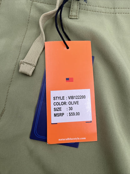 $59 Visitor Men’s Dressy/Casual Micro Light Comfy Shorts -Olive Green-Size: 30”
