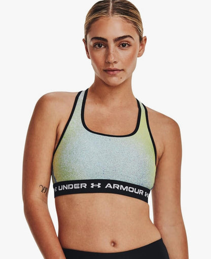 $40 Under Armour Women’s-Mid Crossback Printed Sports Bra-Multicolor-Small-New