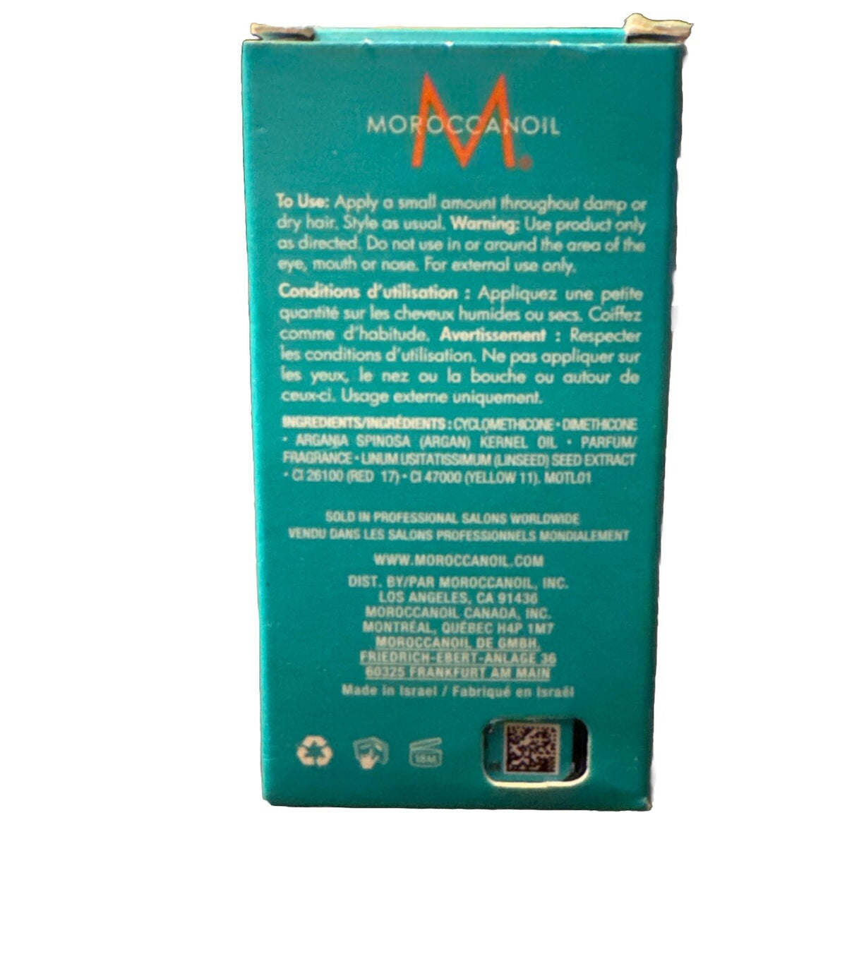 Moroccanoil Treatment-Light Original- Travel Size 0.85oz / 25ml **NEW**AUTHENTIC