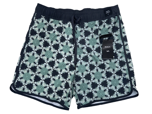 $60 RVCA Men's Eastern Elastic Shorts - Grey/Green - Medium - New With Tags