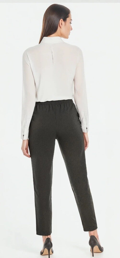 Three Dots Women’s Anne Tapered Pants- Ebony-Medium