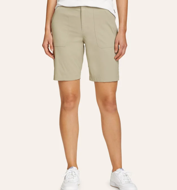 $65 Eddie Bauer Women’s Horizon Bermuda Shorts 8.5” - Stone - Size 4 (28W) - New