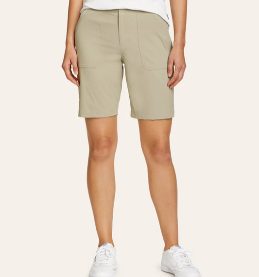 $65 Eddie Bauer Women’s Horizon Bermuda Shorts 8.5” - Stone - Size 4 (28W) - New