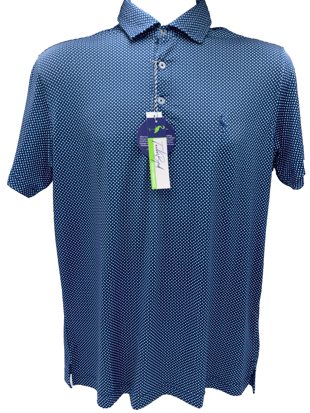 $80 TailerByrd Men's Polka Dot Polo Shirt - Navy/White - Small - New With Tags