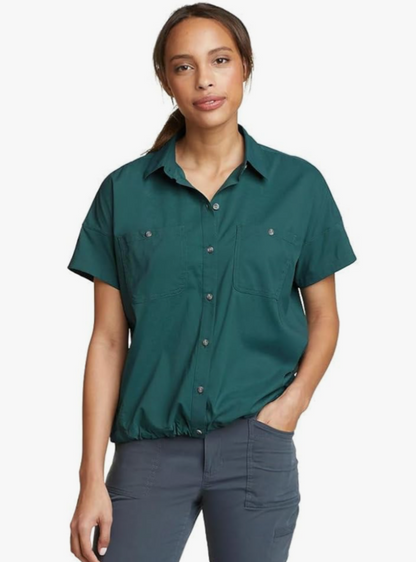 $70 Eddie Bauer Women's Boulder Trail Shirt - Evergreen - Medium - New With Tag
