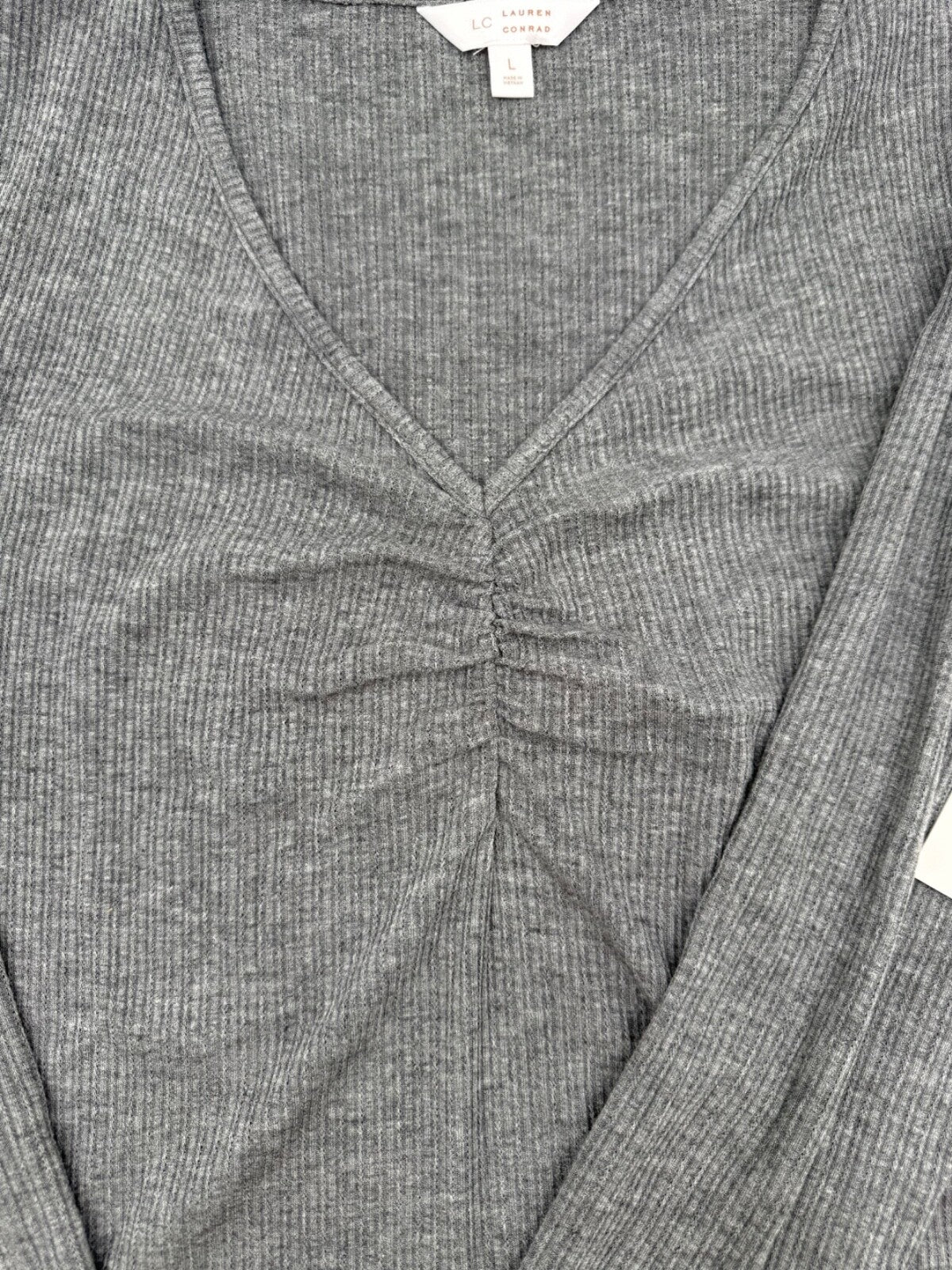 LC Lauren Conrad Women’s- Cozy Longsleeve Shirt- Grey- Large-New Tag
