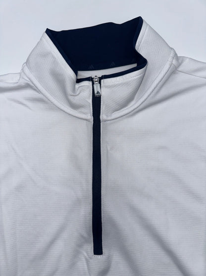 $70 Adidas Men’s Lightweight Half Zip Top - White - Large - New With Tags
