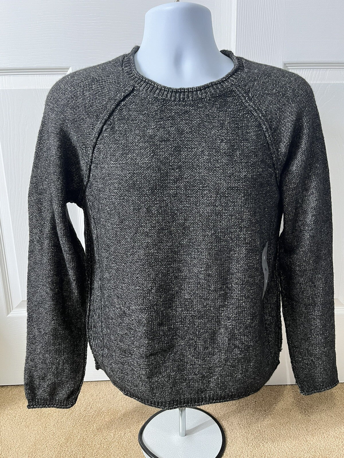 And Now This Mens Waffle-Knit Crew Neck Pullover Sweater-Black-Small-New Tag $50