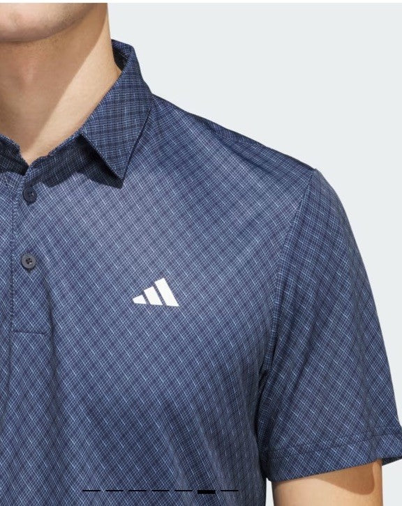 $65 Adidas Men's Core Allover Print Golf Polo Shirt- Collegiate Navy- Medium-New