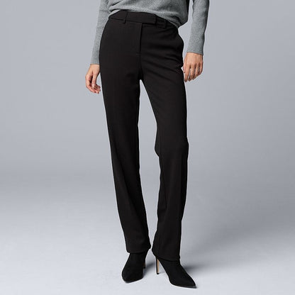 $50 Simply Vera Women’s High Rise Slim Straight Pants-Vera Black- Size 6 - New