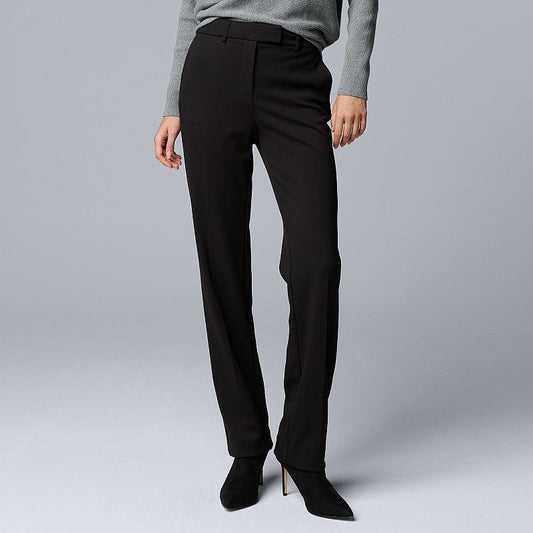 $50 Simply Vera Women’s High Rise Slim Straight Pants-Vera Black- Size 6 - New
