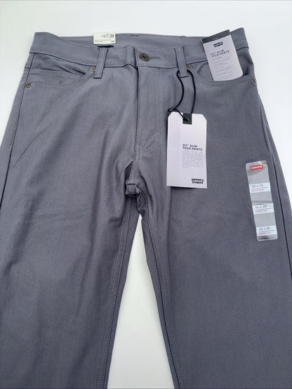 $70 Levi's Men's 511 Slim Tech Pants Stretch A92130010- Grey- 30W 30L - New Tag