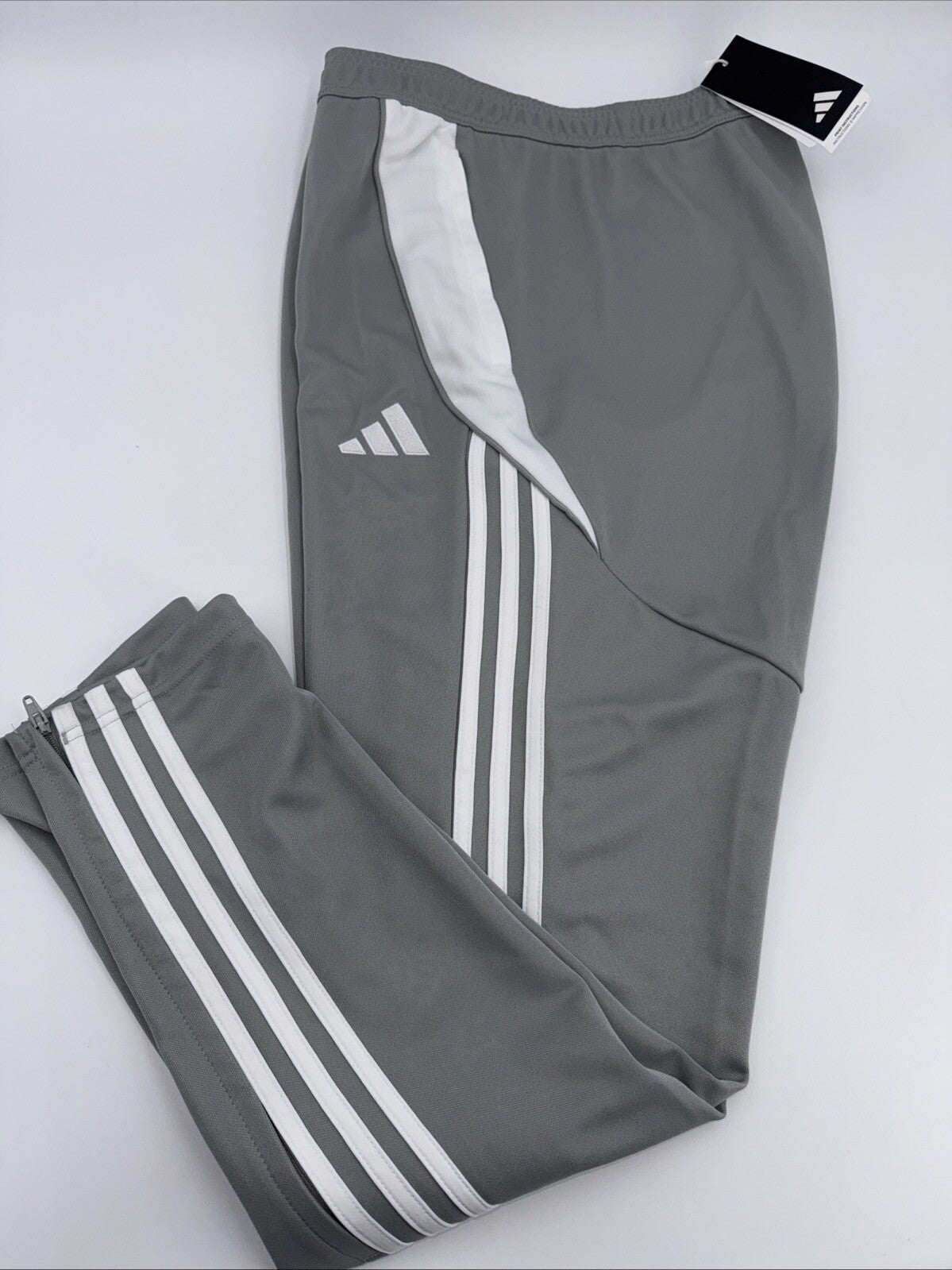 $50 Adidas Men's Tiro 24 Slim Training Pants - Grey On White- Medium- New Tag