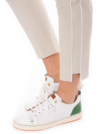 $158 Golftini Ankle Pant Side Stripes Golf Pants- Khaki/White-Medium-New Tags